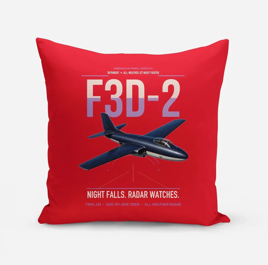 F3D-2 Skyknight design on red pillow