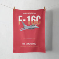 Thumbnail for F-16C Fighting Falcon Nine G One Purpose design on red towel