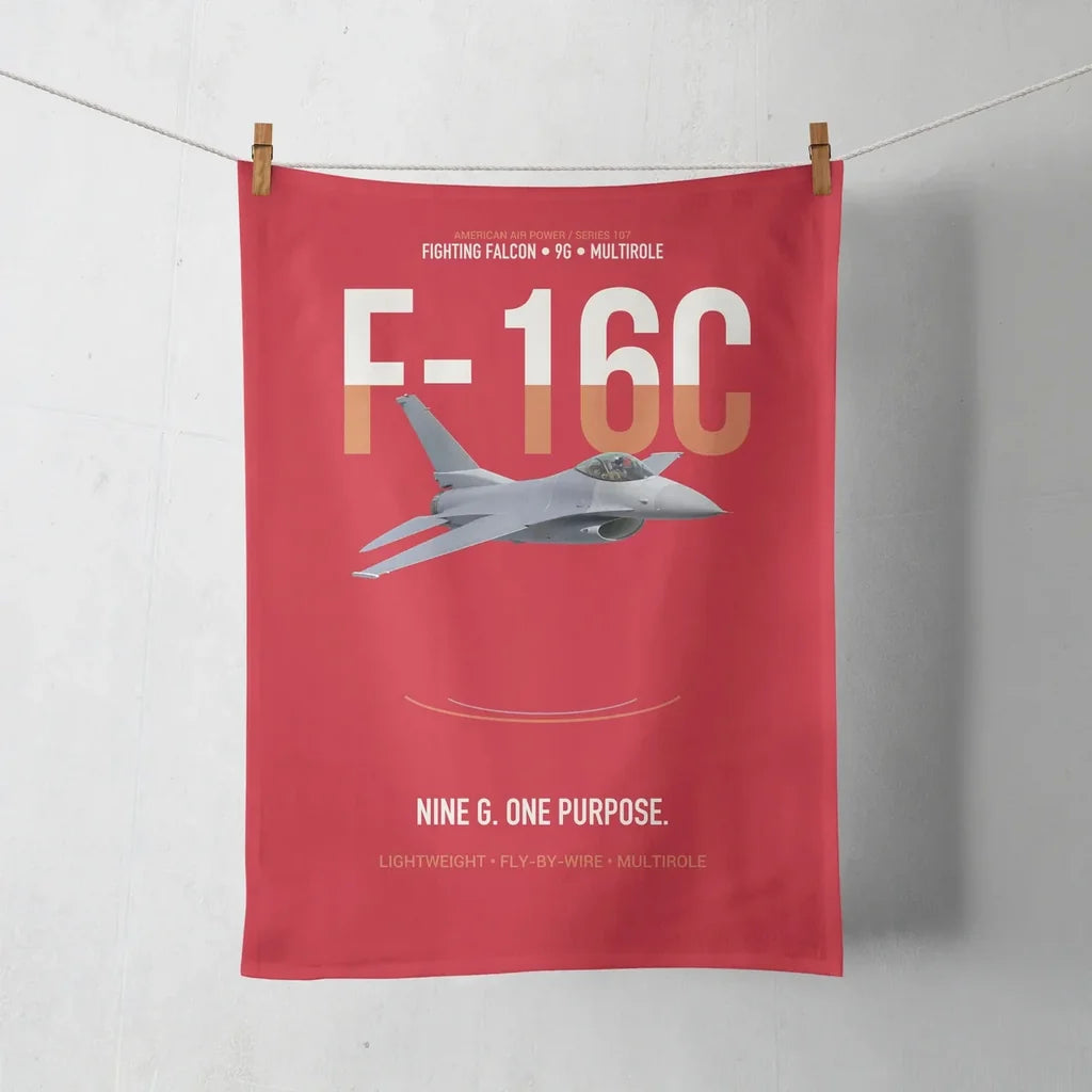 F-16C Fighting Falcon Nine G One Purpose design on red towel