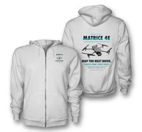 Thumbnail for DJI Matrice 4E design on white zipped hoodie