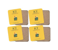 Thumbnail for Wichita Dwight D. Eisenhower National Airport (ICT) design on yellow 4 pieces set coaster