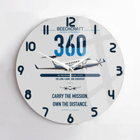Thumbnail for Beechcraft King Air 360 design on light gray no frame wall clock