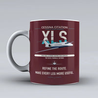 Thumbnail for Cessna Citation XLS design on dark red ceramic mug, double-side print