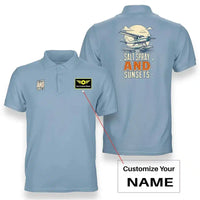 Thumbnail for SIGNAL 389 - Salt Spray And Sunsets - Double-Side Polo design on light blue double side polo with custom name badge