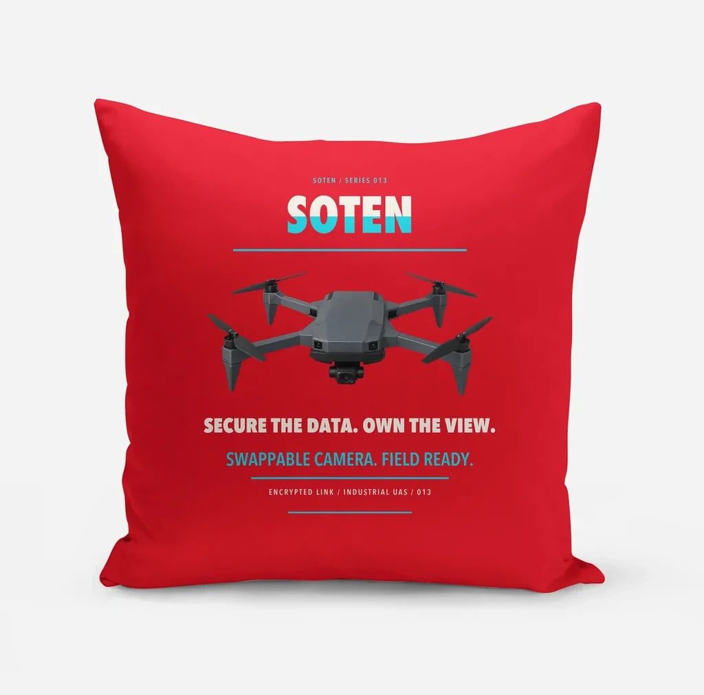 ACSL SOTEN design on red pillow