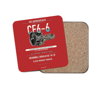 Thumbnail for CF6-6 design on red 1 piece coaster