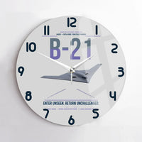 Thumbnail for B-21 Raider design on light gray no frame wall clock