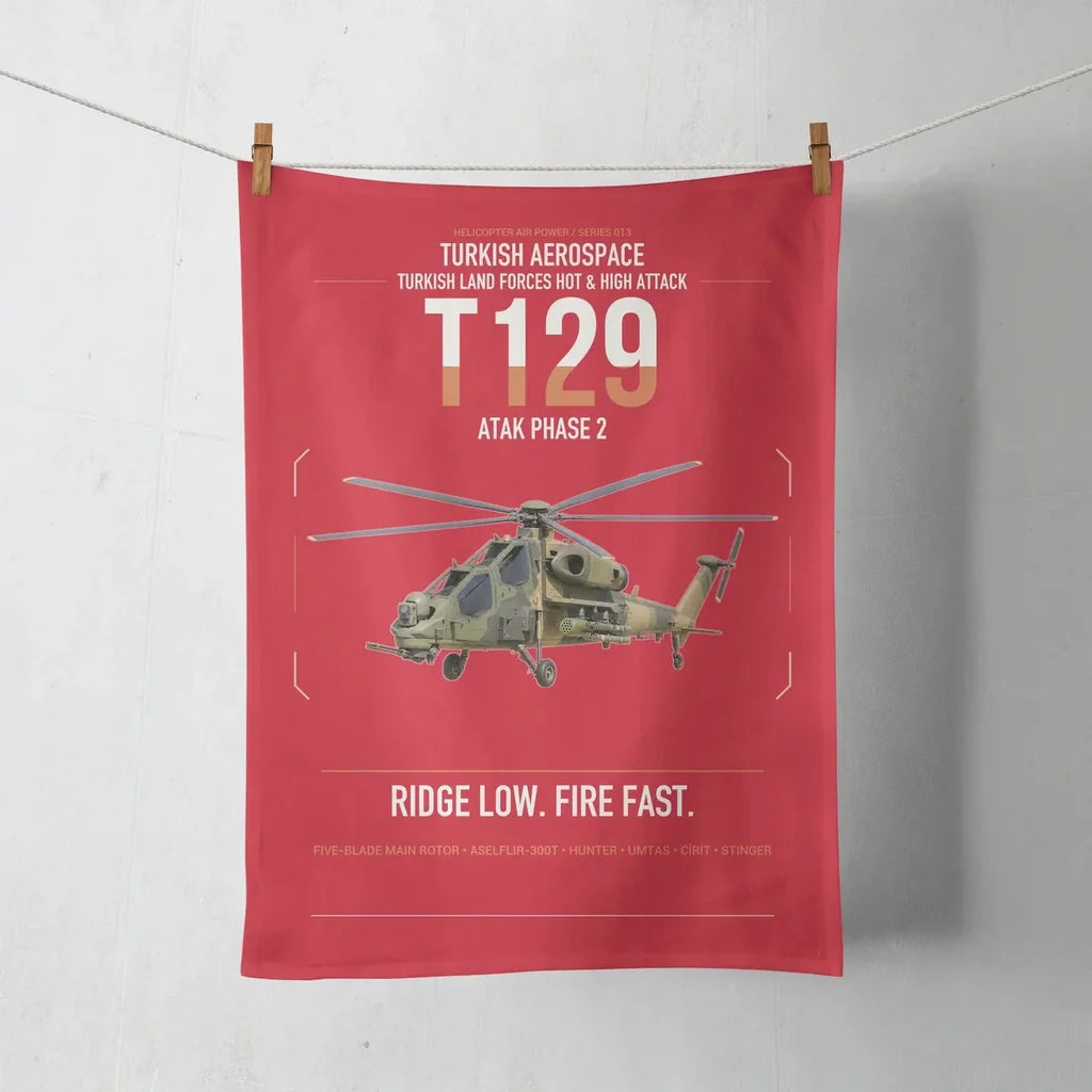 Turkish Aerospace T129 ATAK Phase 2 design on red towel