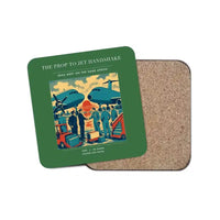 Thumbnail for The Prop To Jet Handshake - Designed Coasters design on green 1-piece