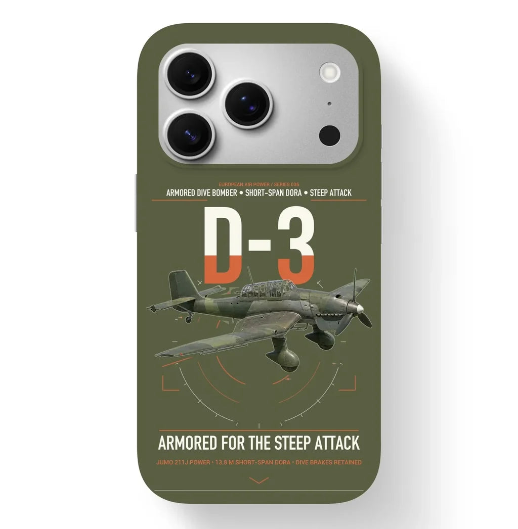 Junkers Ju 87D-3 design on green army magsafe iphone case, for iPhone 17 Pro
