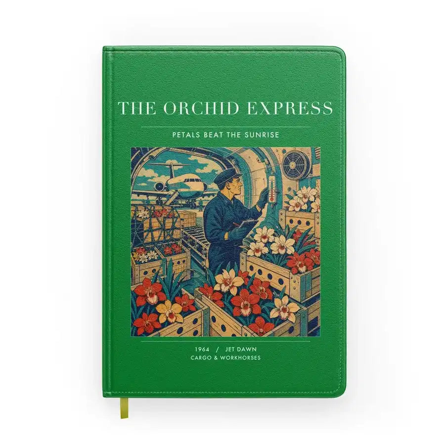 VINTAGE G4233 - The Orchid Express - Designed Notebooks design on green