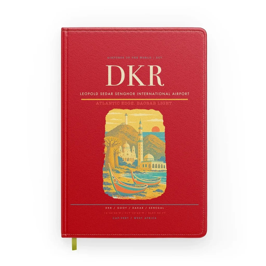 Leopold Sedar Senghor International Airport (DKR) design on red notebook