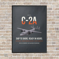 Thumbnail for C-2A Greyhound vertical canvas print - framed - gray background