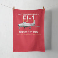Thumbnail for FJ-1 Fury First Fury Straight Wing design on red towel