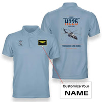 Thumbnail for Airbus H225 design on light blue+name double-side polo t-shirt, double-side print