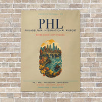 Thumbnail for Philadelphia International Airport PHL vertical canvas print - no frame - beige background