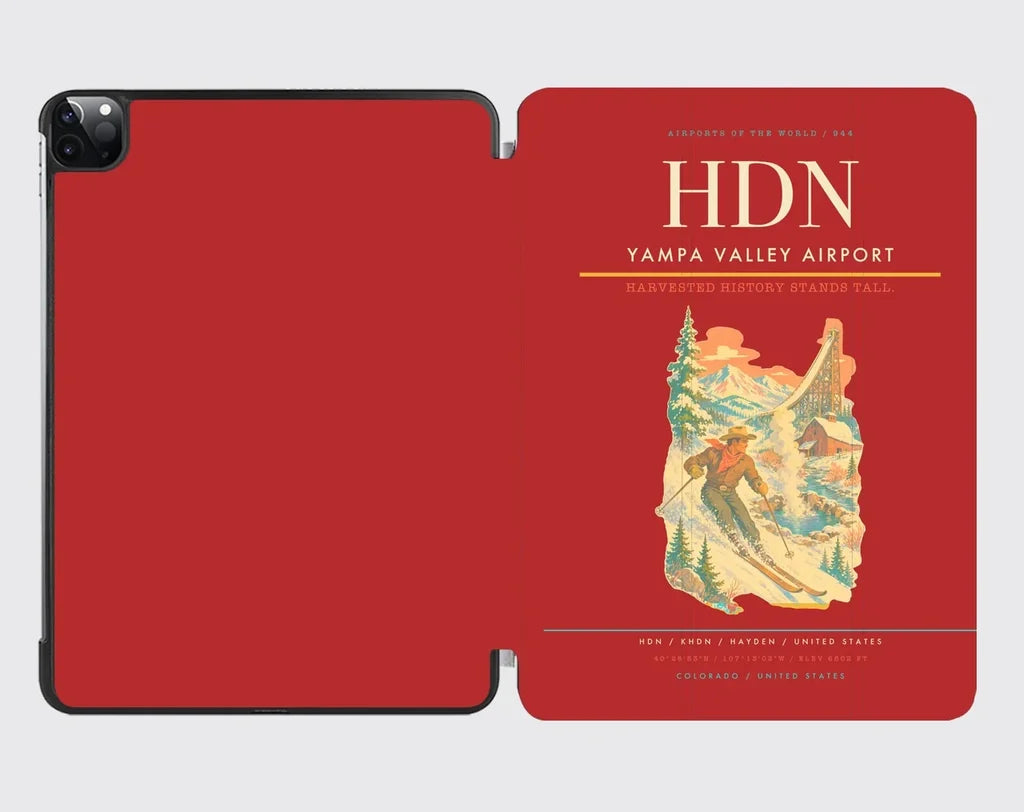 Yampa Valley Airport (HDN) design on red ipad tablet case