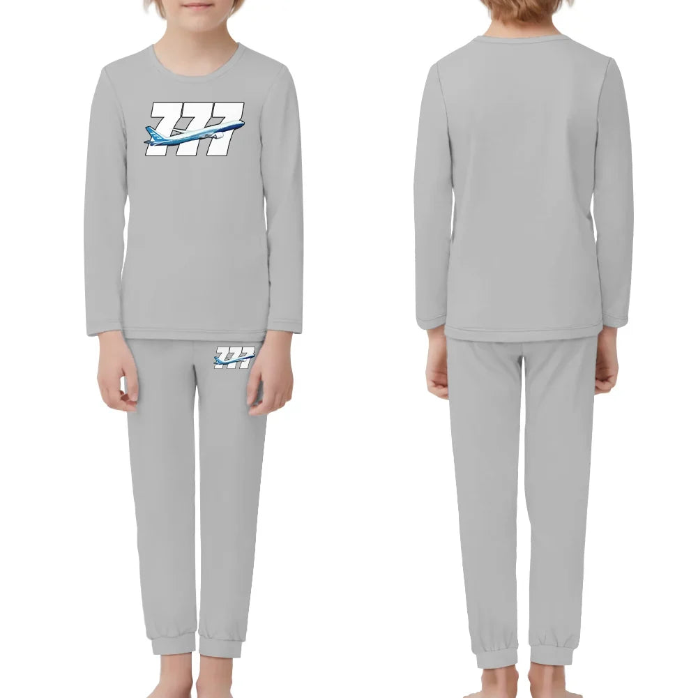 Super Boeing 777 children pajamas - Light Gray