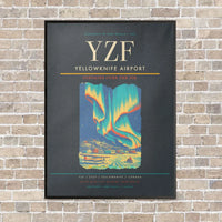 Thumbnail for Yellowknife Airport YZF vertical canvas print - framed - gray background