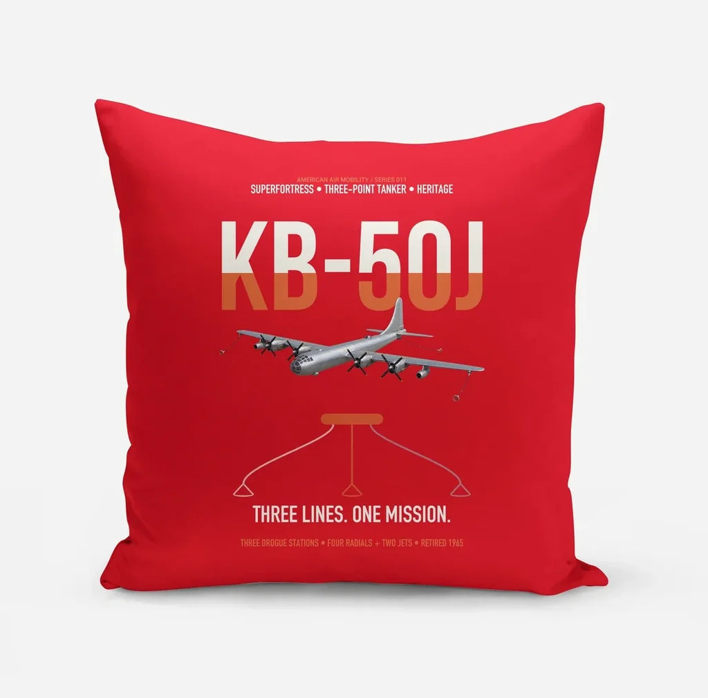 KB-50J Superfortress design on red pillow