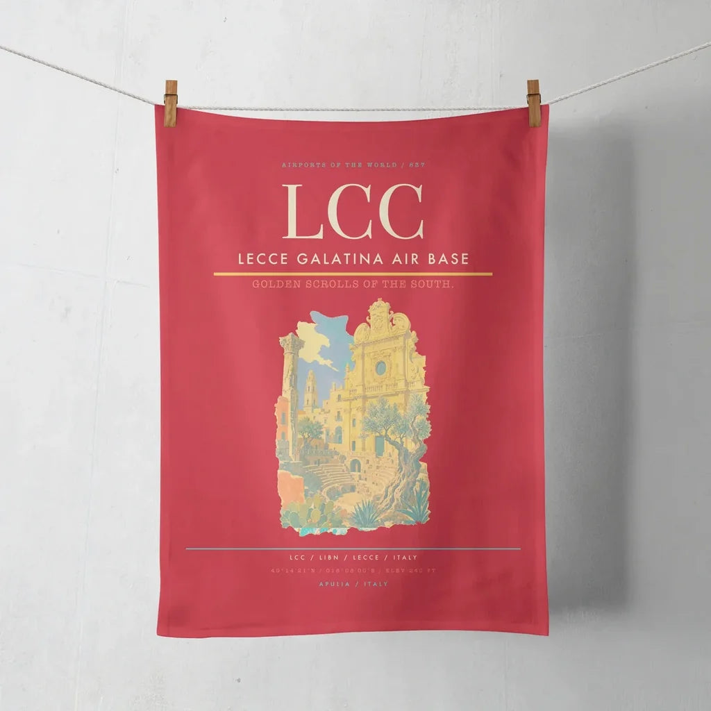 Lecce Galatina Air Base (LCC) design on red towel
