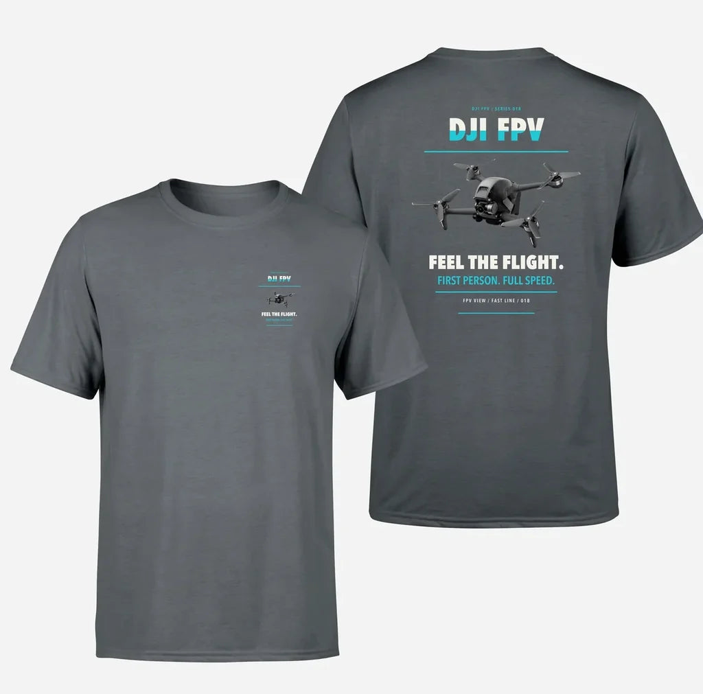 DJI FPV design on gray t shirt