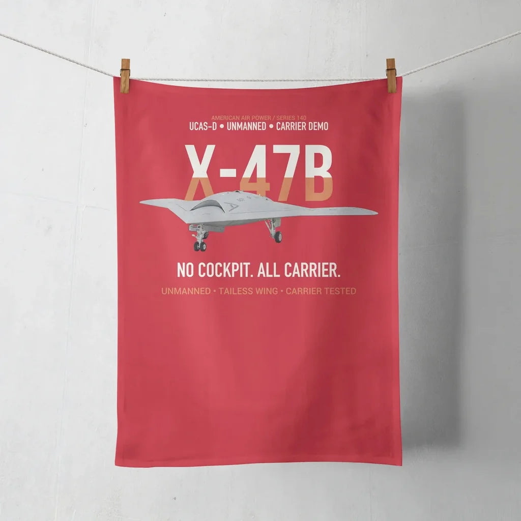 X-47B UCAS-D Carrier Wing Without a Cockpit design on red towel