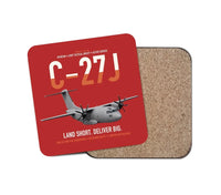 Thumbnail for C-27J Spartan design on red 1 piece coaster