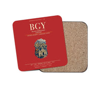 Thumbnail for Milan Bergamo Airport (BGY) design on red 1 piece coaster