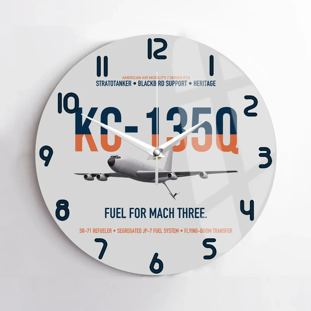 KC-135Q Blackbird Tanker design on light gray no frame wall clock