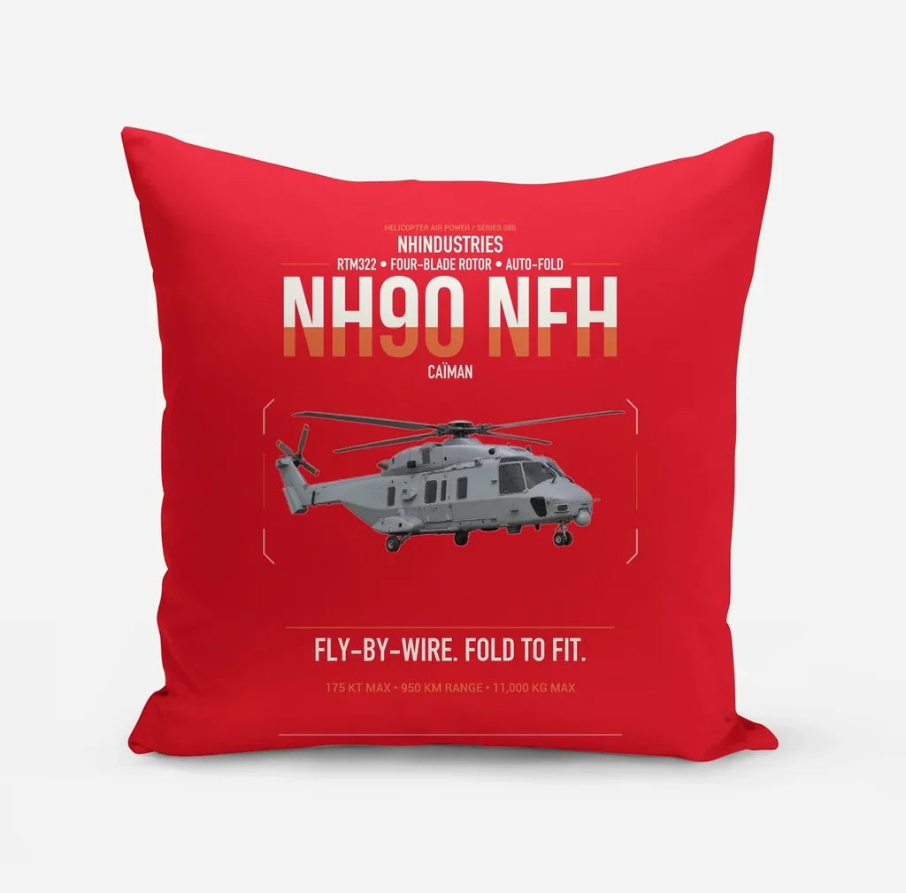 NHIndustries NH90 NFH Caïman design on red pillow