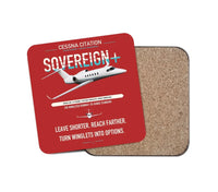 Thumbnail for Cessna Citation Sovereign+ design on red 1 piece coaster