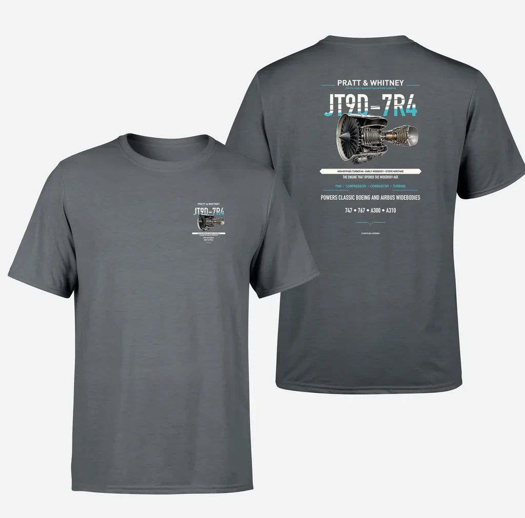 JT9D-7R4 design on gray t shirt