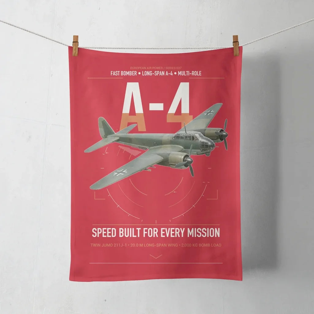 Junkers Ju 88A-4 design on red towel