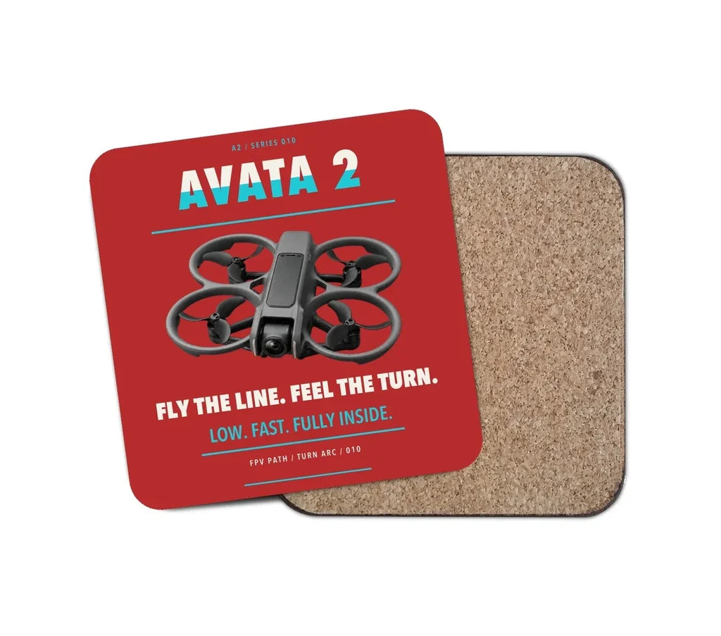 DJI Avata 2 design on red 1 piece coaster