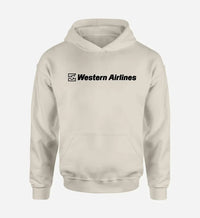 Thumbnail for Western Airlines logo printed on khaki hoodie