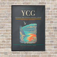 Thumbnail for Castlegar–West Kootenay Regional Airport YCG vertical canvas print - framed - gray background