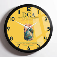 Thumbnail for Ronald Reagan Washington National Airport (DCA) design on yellow framed wall clock