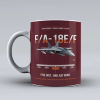 Thumbnail for F A-18E F Buddy Tanker design on dark red ceramic mug, double-side print