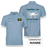 Thumbnail for DJI Phantom 4 RTK design on light blue polo with custom name badge