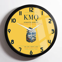 Thumbnail for Komatsu Airport (KMQ) design on yellow framed wall clock
