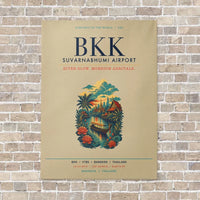 Thumbnail for Suvarnabhumi Airport Bangkok BKK vertical canvas print - no frame - beige background