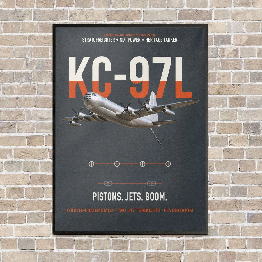 KC-97L STRATOFREIGHTER vertical canvas print - framed - gray background