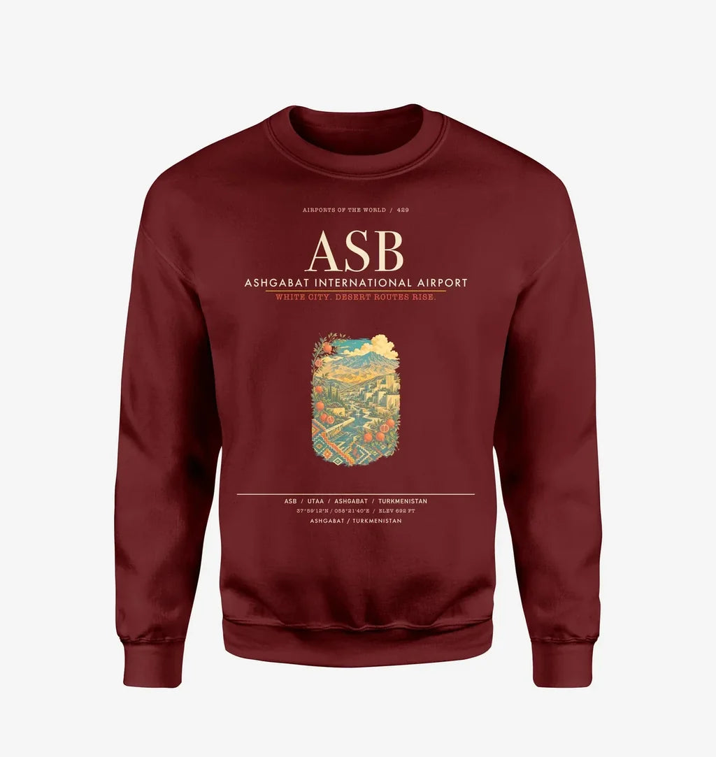 Ashgabat International Airport ASB Sweatshirt - Wine Red