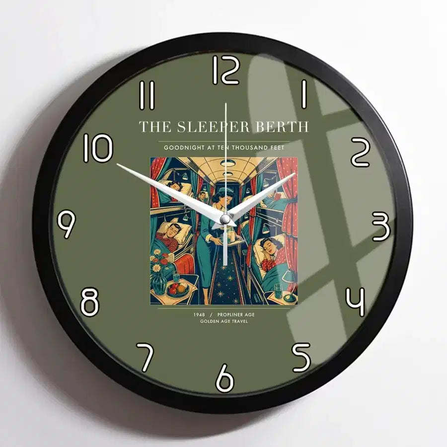 VINTAGE G4216 - The Sleeper Berth - Designed Wall Clocks design on greenarmy framed