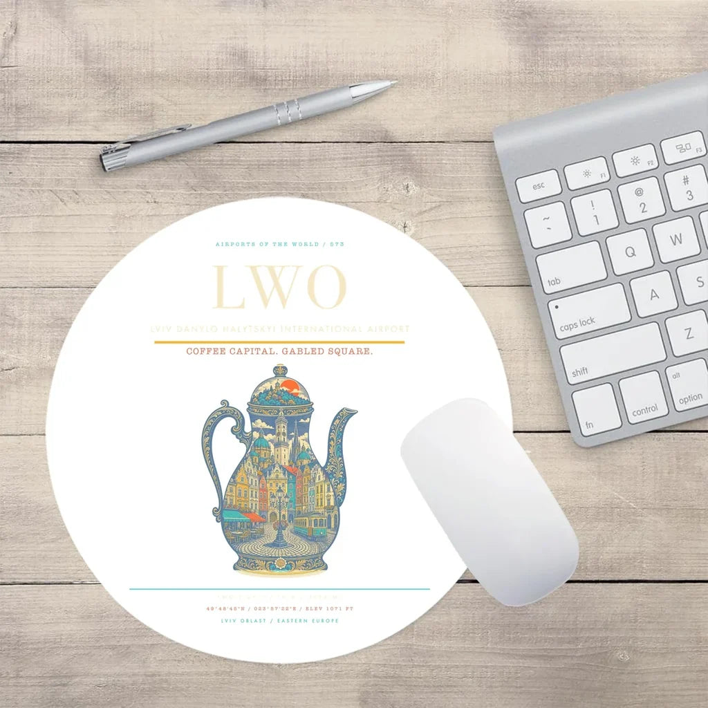 Lviv Danylo Halytskyi International Airport LWO Mouse-Pad Round - White