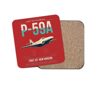 Thumbnail for P-59A Airacomet design on red 1 piece coaster