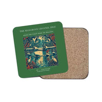 Thumbnail for The Mangrove Channel Idle - Designed Coasters design on green 1-piece