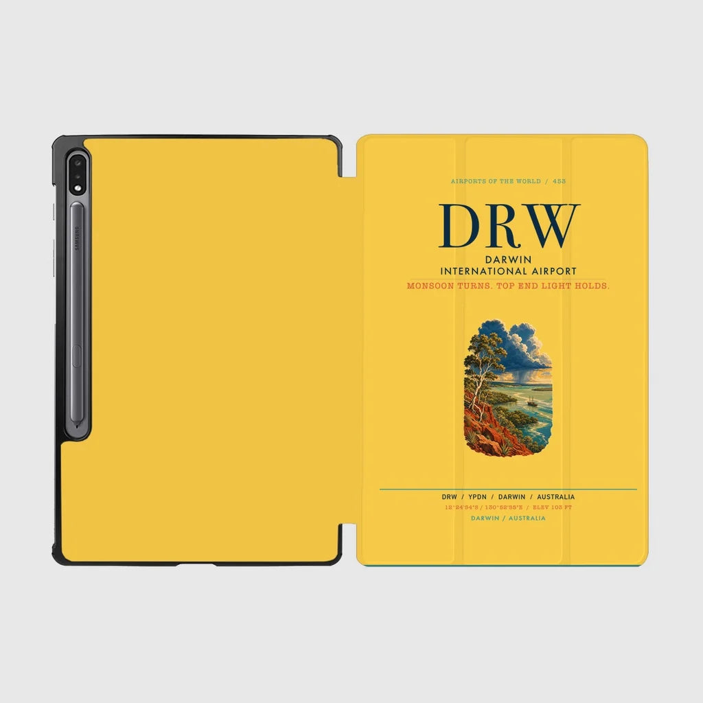 Darwin International Airport (DRW) design on yellow samsung tablet tablet case