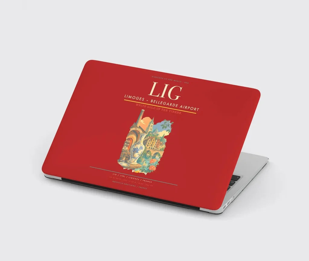 Limoges – Bellegarde Airport (LIG) design on red MacBook case
